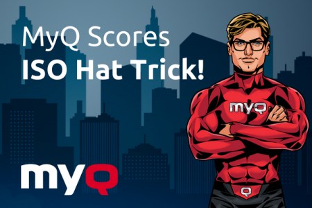 MyQ scores ISO certification hat trick