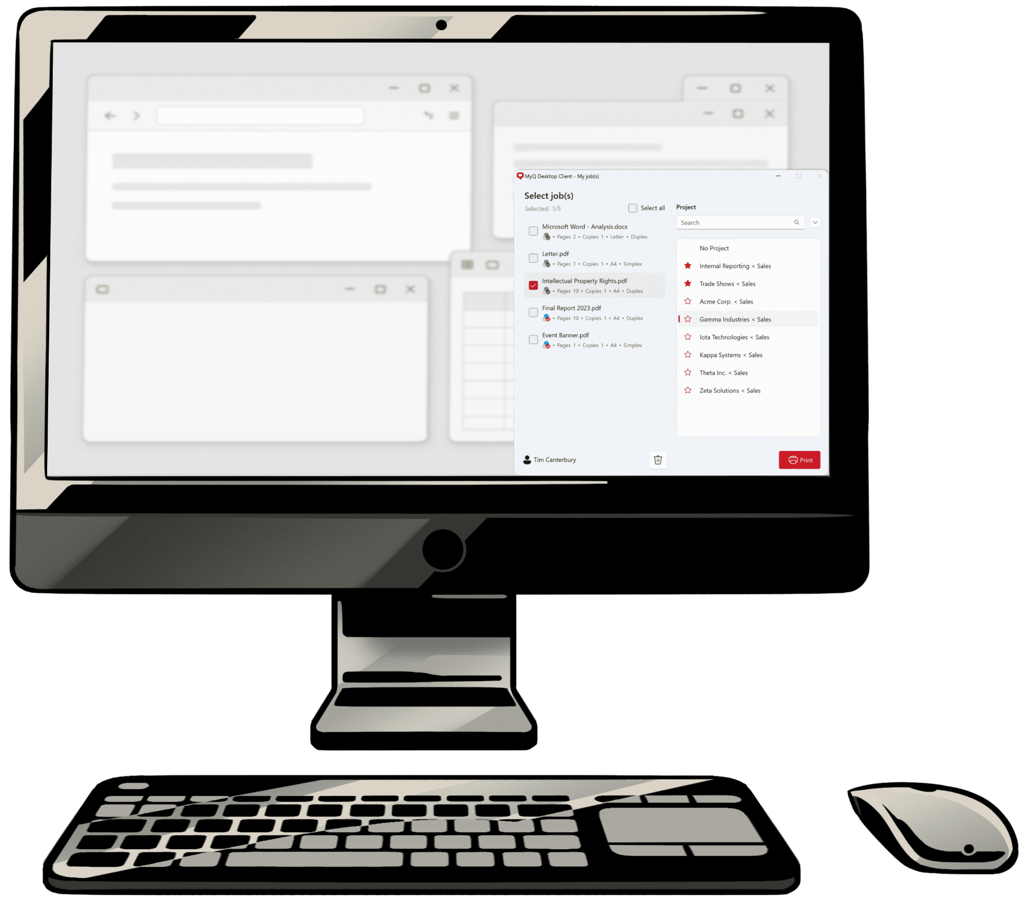 Application de Bureau MyQ X (Desktop Client)