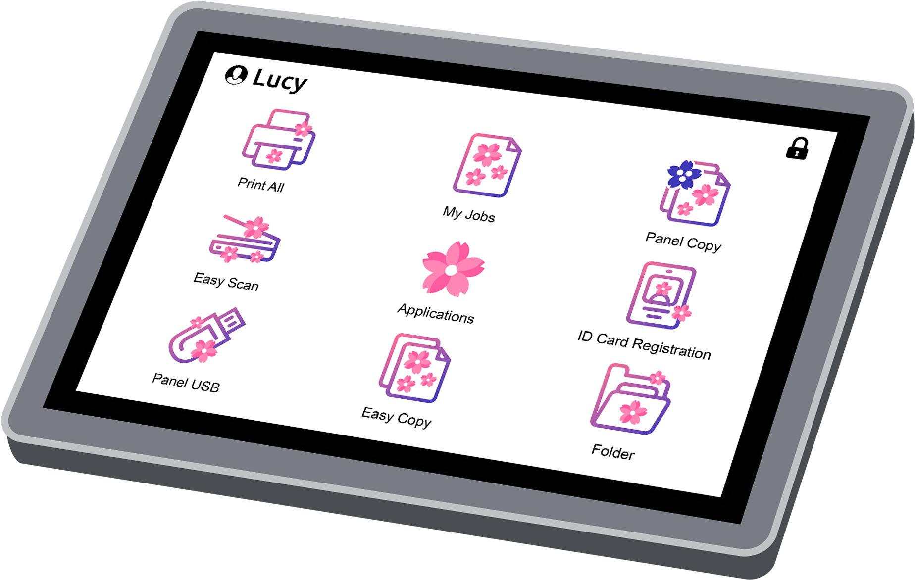 Tablet with MyQ application